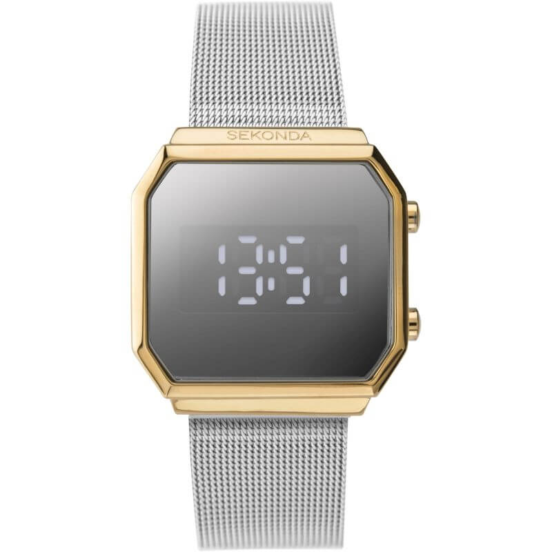 Gold Plated Ladies Digital Watch