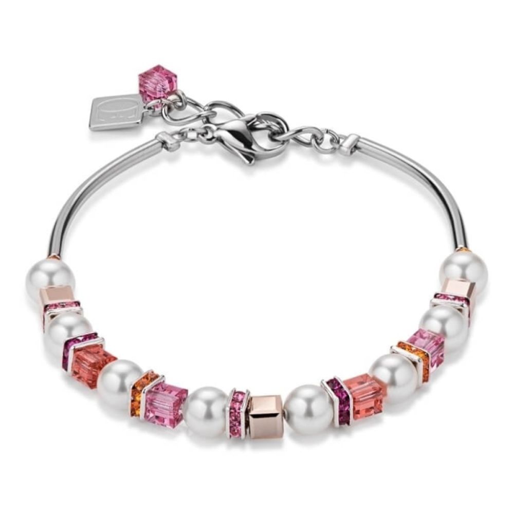 White Pearl & Crystal Bracelet