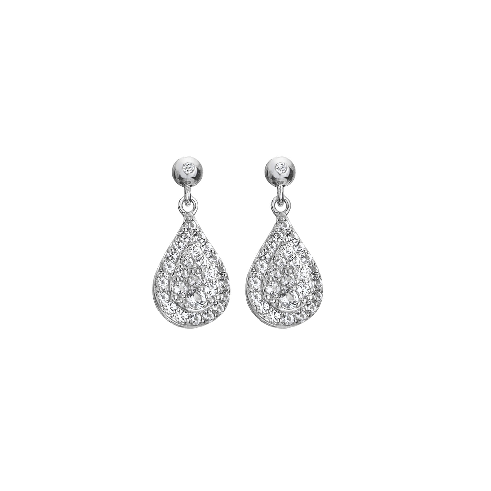 Glimmer White Topaz Drop Earrings