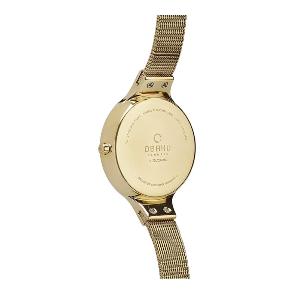 SKY - GOLD Gold Plated Stainless Steel Mesh Bracelet Watch