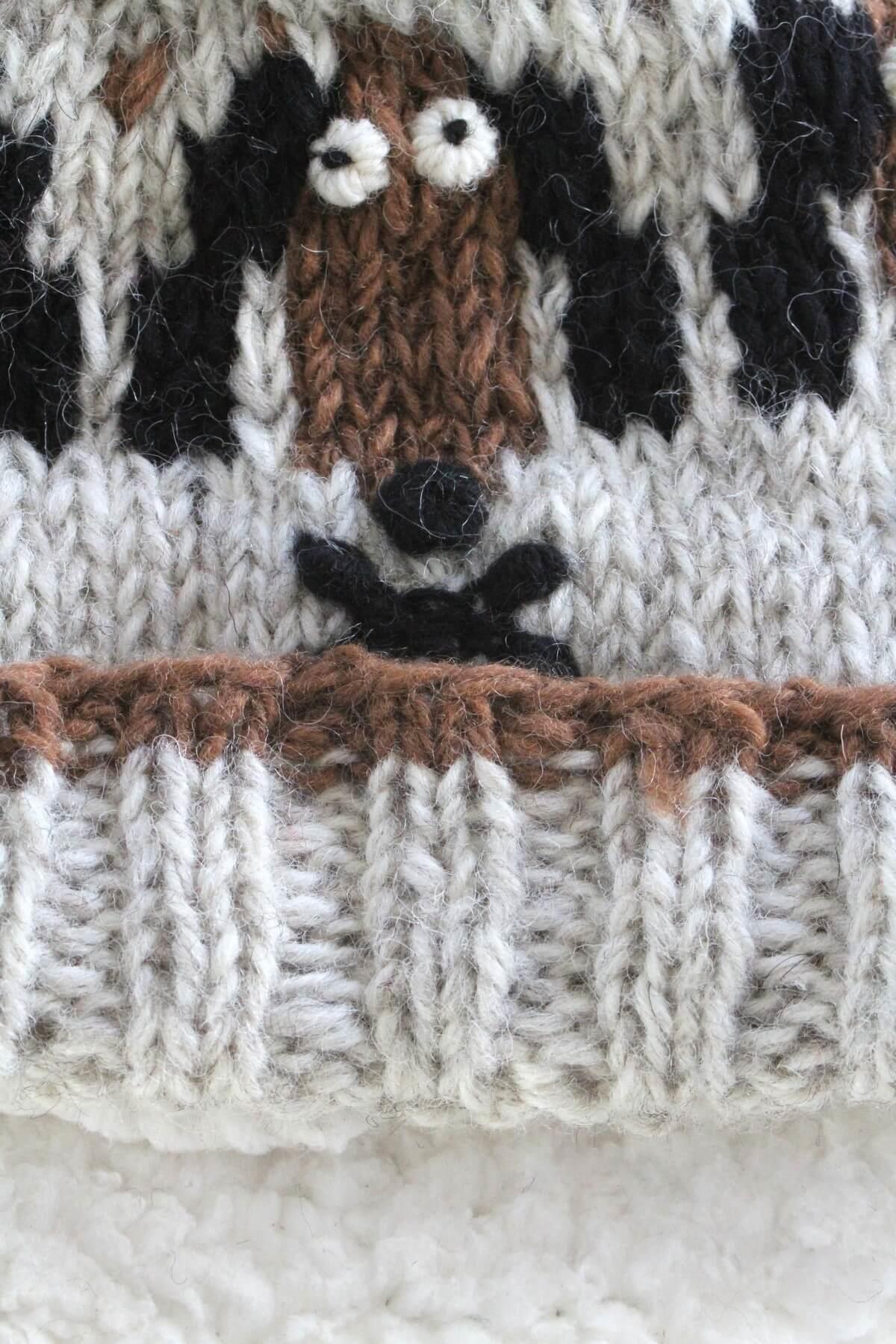 Kids Animal Bobble Hat Dog With A Bone