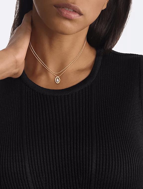 Gold Tone Layered Pearl Necklace