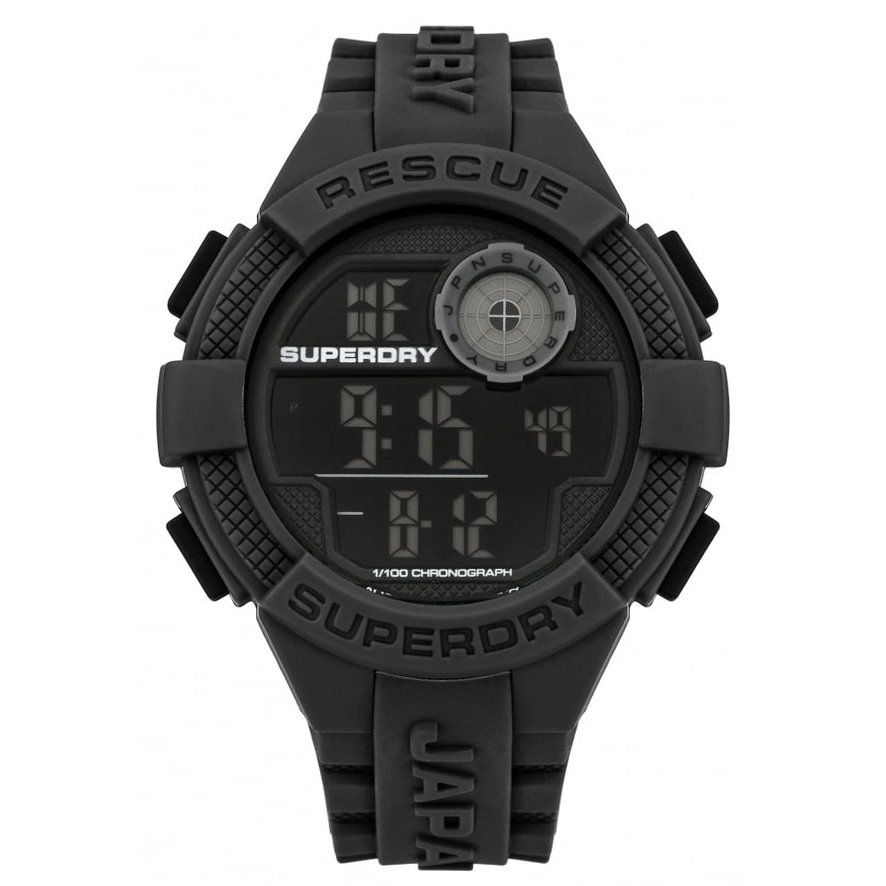 Radar' Black Silicone Strap Watch With Digital Dial