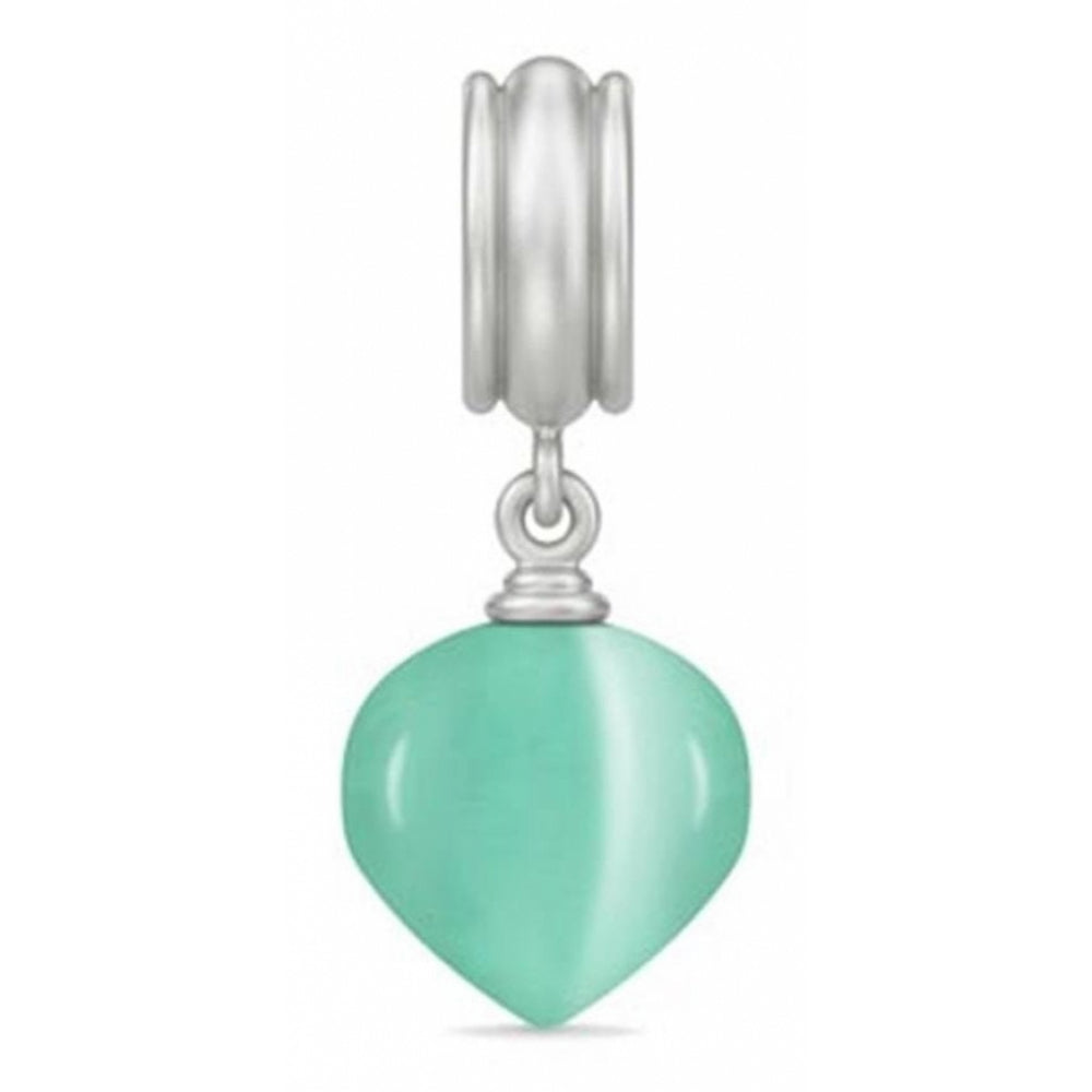 Mint Moon Crystal Drop Sterling Silver Charm