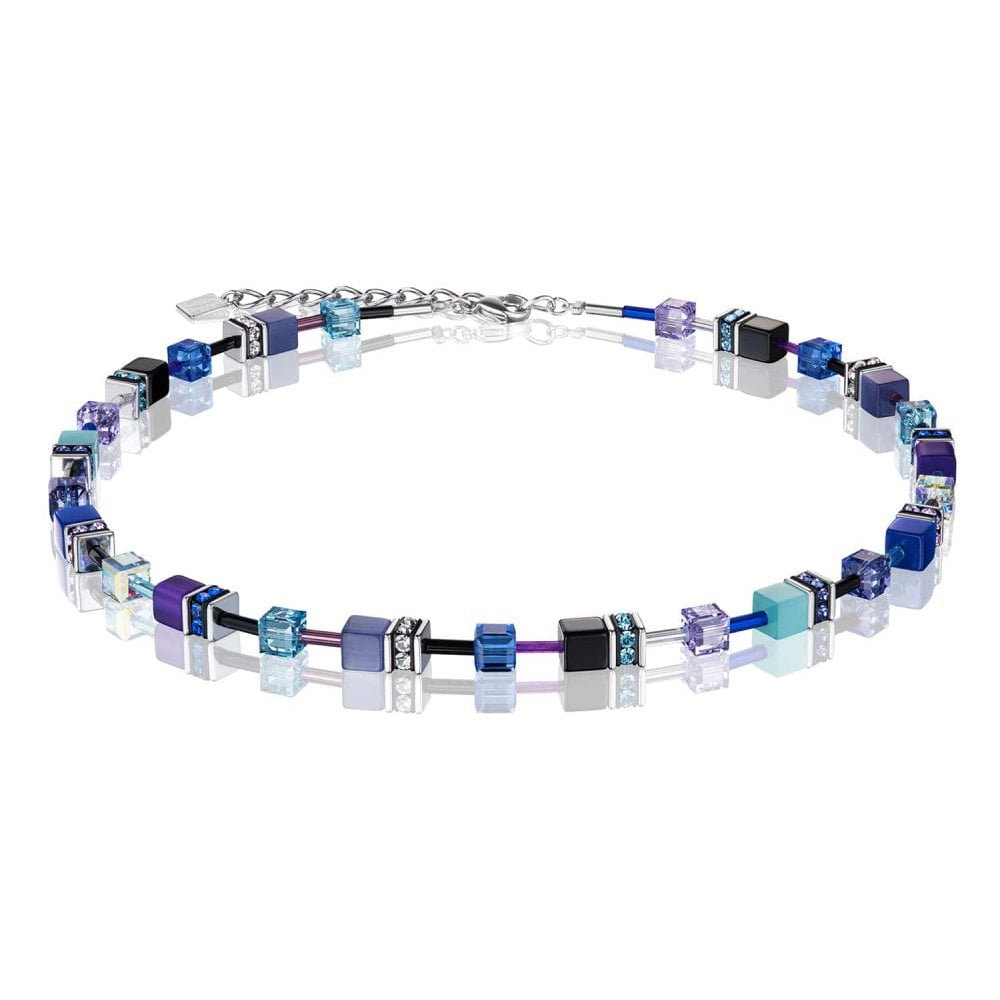 Geo Cube Blue-Violet Necklace