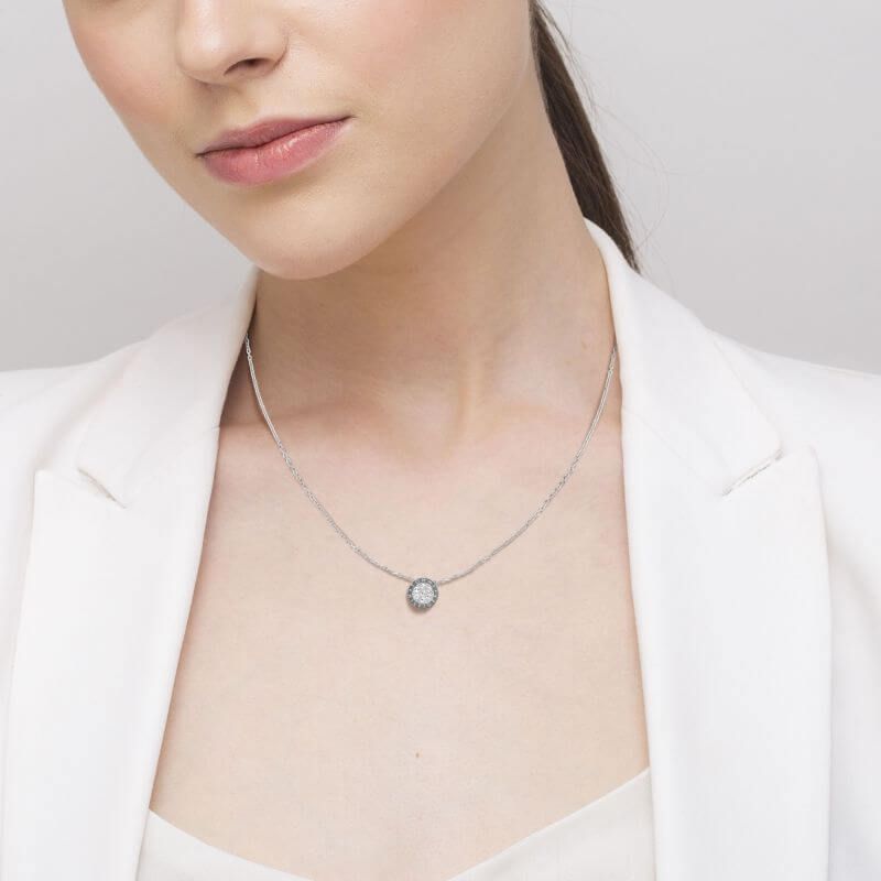 Stainless Steel Crystal Necklace