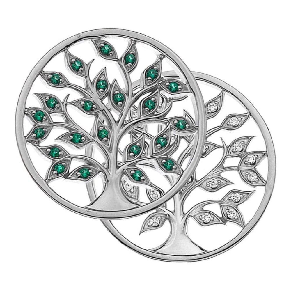 33mm Sterling Silver with Green Sparkle Balance & Harmony Reversible Coin