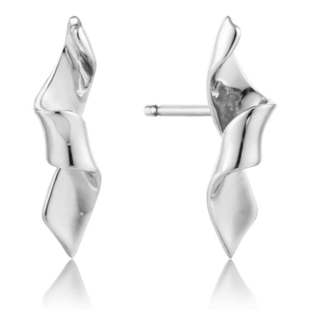 Twister Helix Stud Earrings Silver