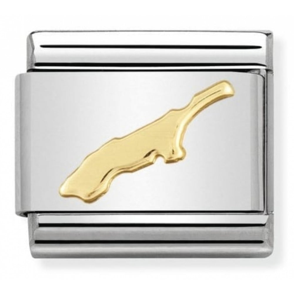 Classic Manhattan Island In Stainless Steel With 18k Gold Charm
