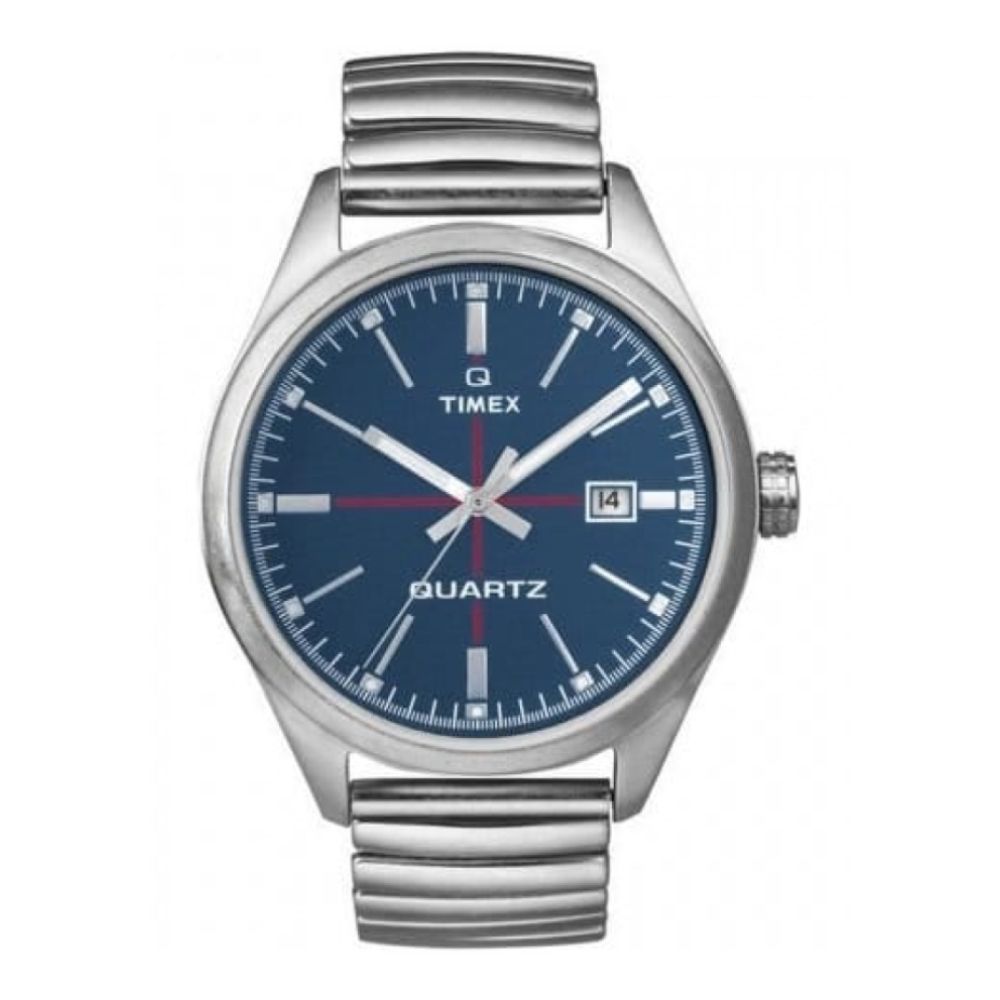 Gents Retro Stainless Steel Blue Dial Expandable Bracelet