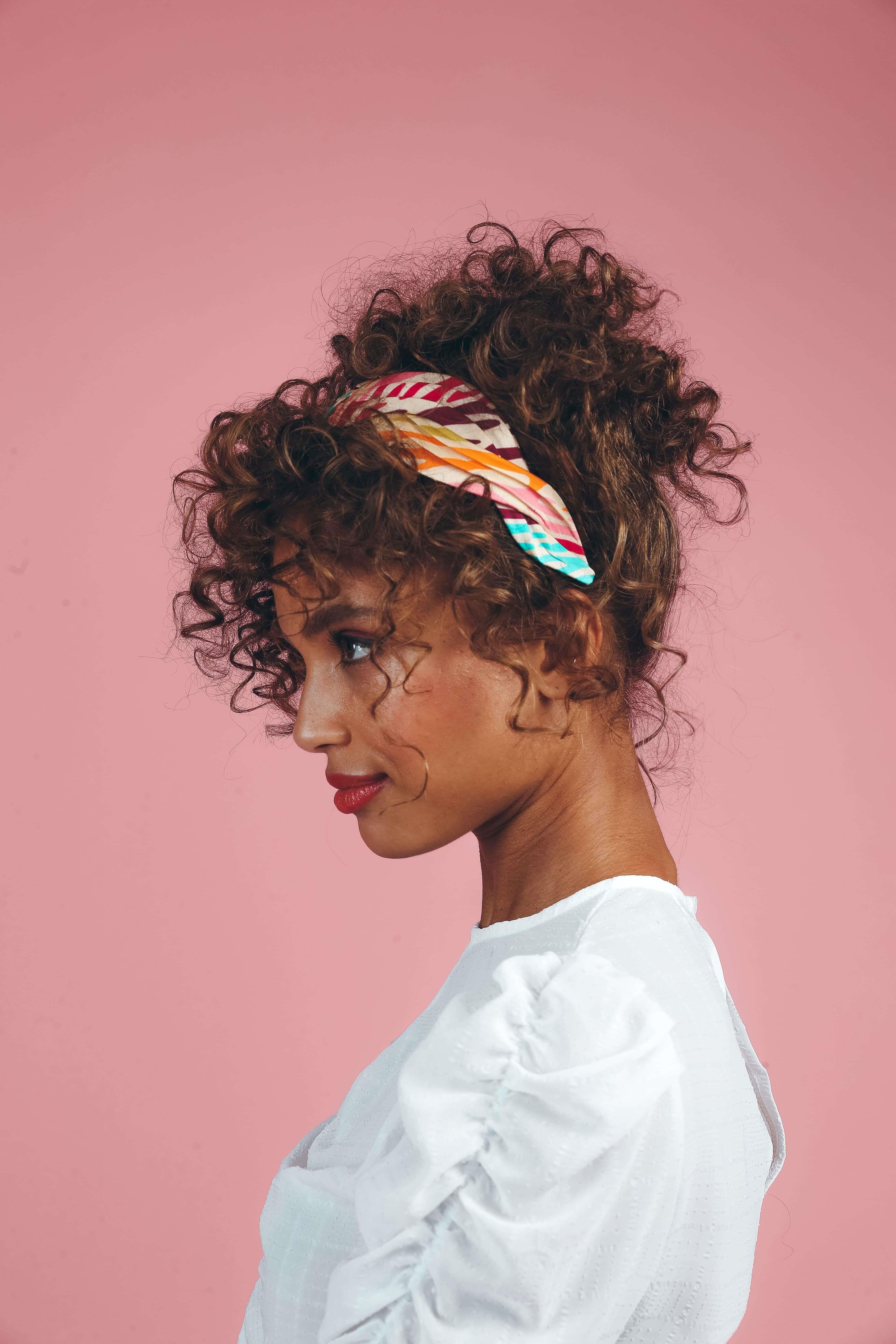 Rainbow Zebra Satin Twist Headband