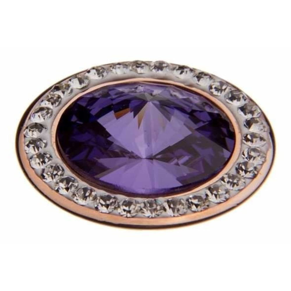 Famosa Rose Gold 16mm Tondo Deluxe Ring Top Tanzanite
