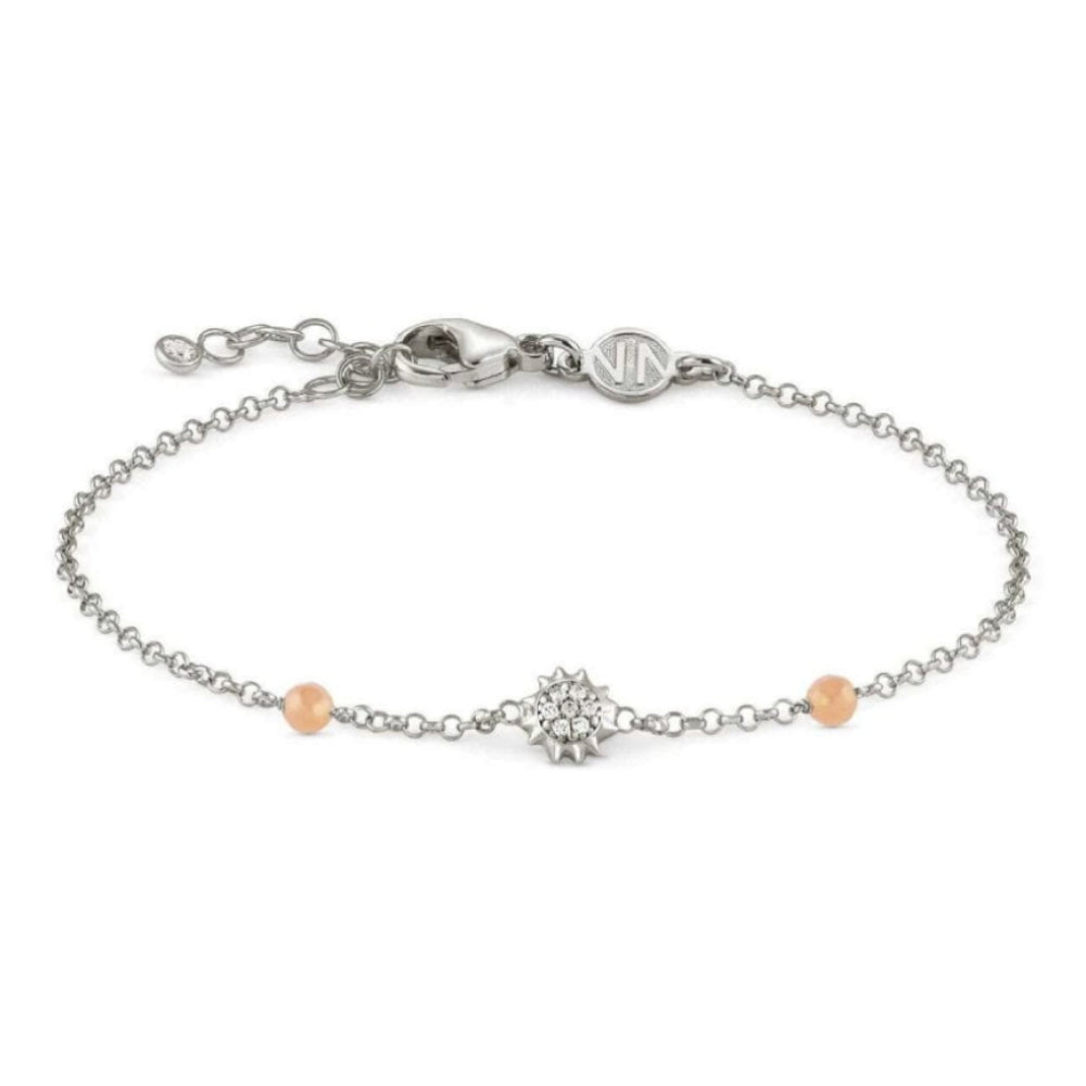 Gioie Bracelet In 925 Silver, Cubic Zirconia And Jade (020_Silver Sun)