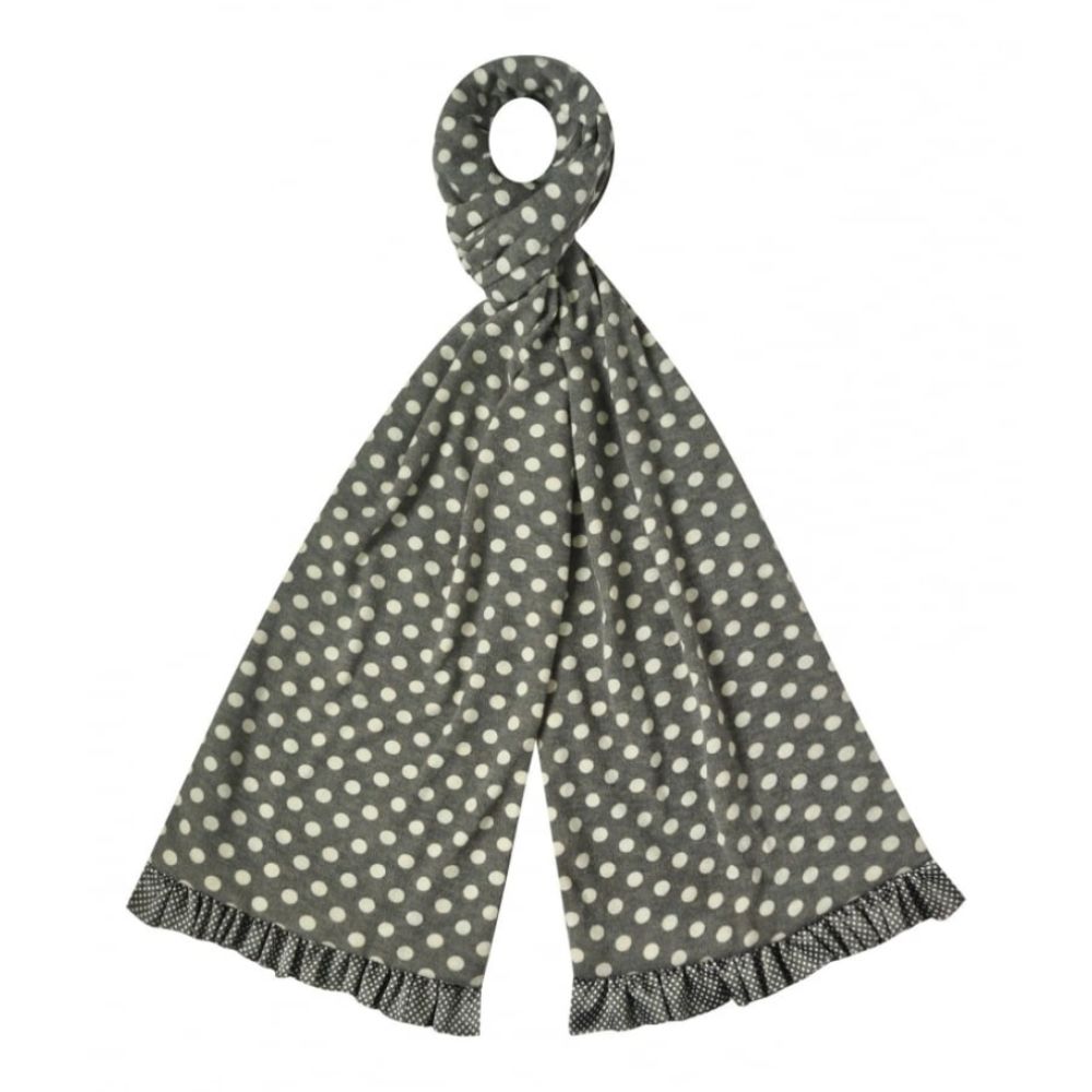 Grey Jersey Spot Scarf