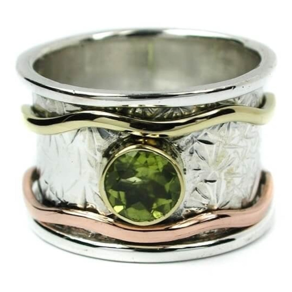 Peridot Spinning Ring With Double Band