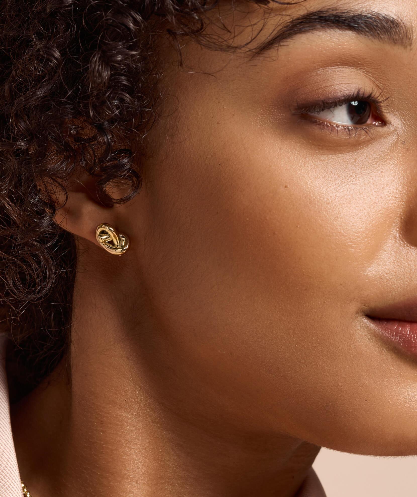 Classic Lover's Knot Gold Plated Stud Earrings