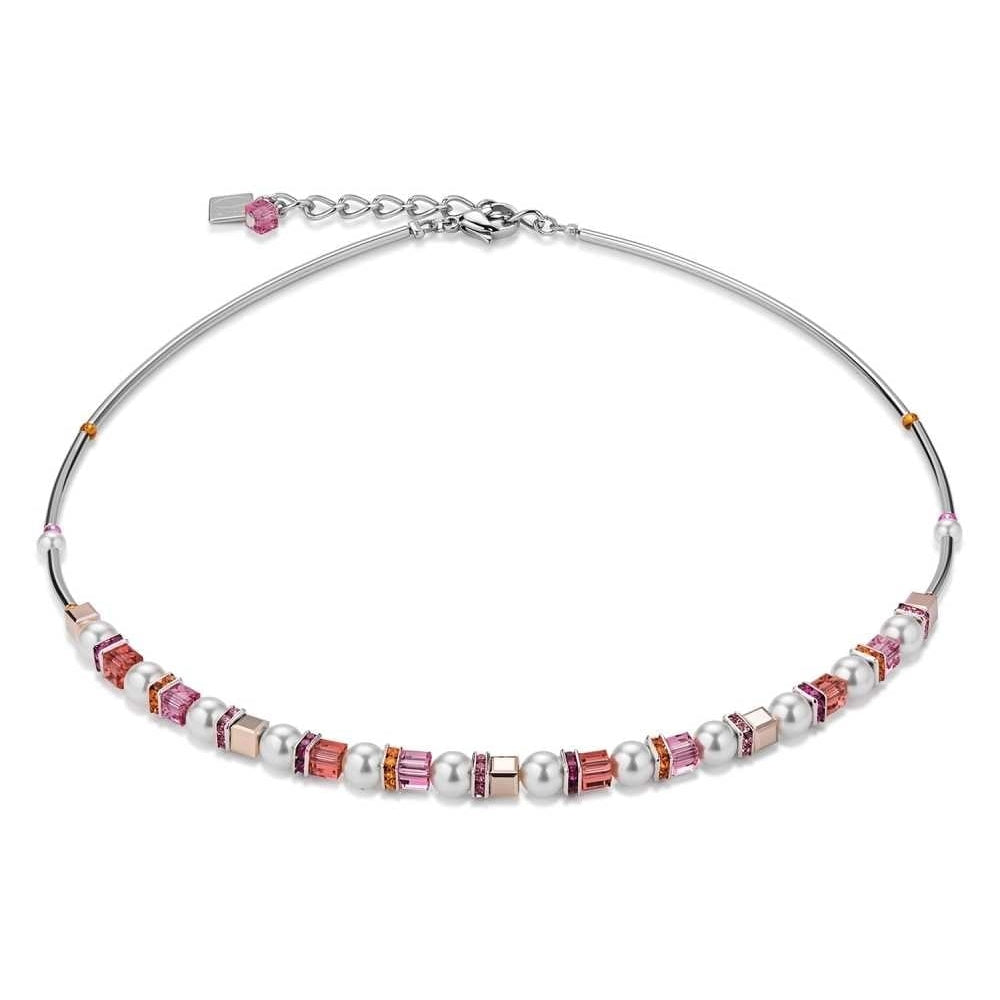 White Pearl & Crystal Necklace