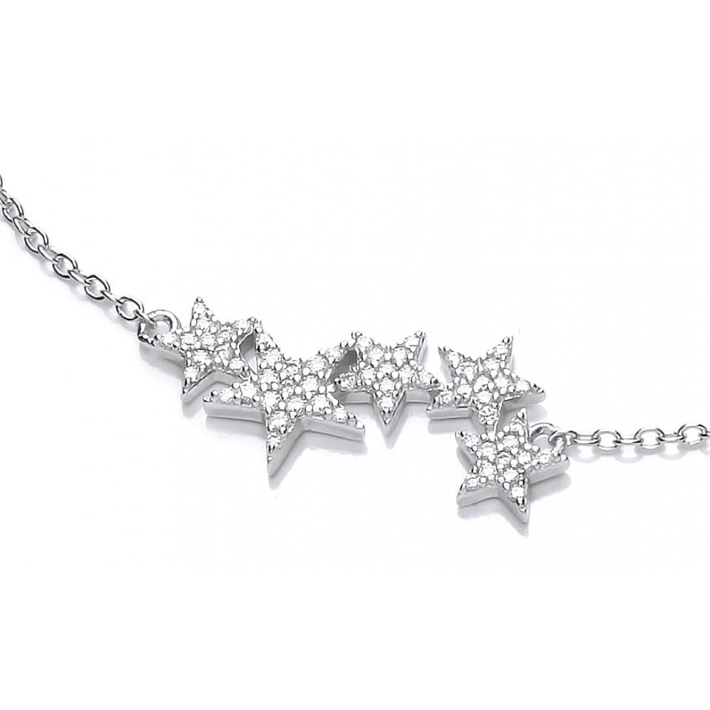 Silver & CZ Shooting Stars Bracelet
