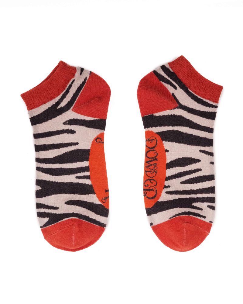 Ladies Trainer Socks Zebra Print