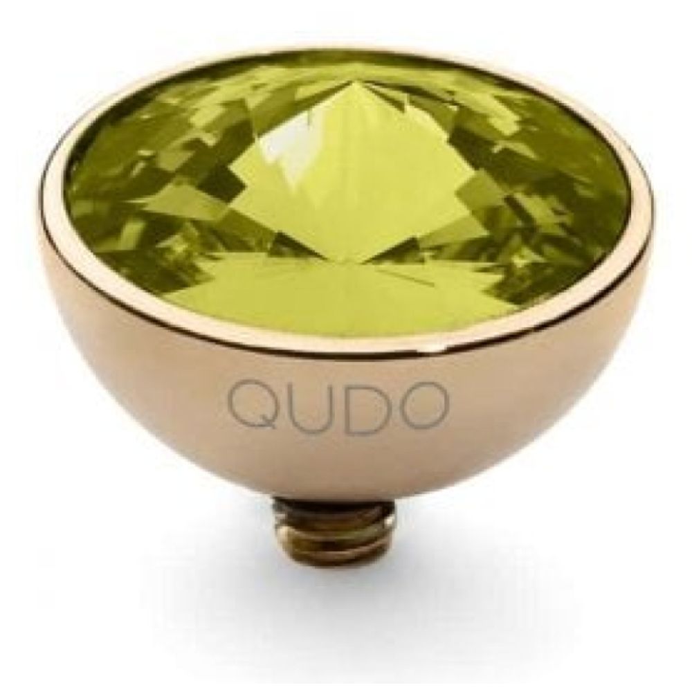 Famosa Gold 11.5mm Bottone Ring Top Olivine