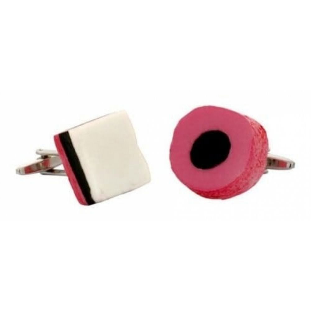 Rhodium Plated Liquorice All Sorts Cufflinks