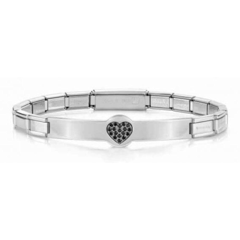 Trendsetter Silver Bracelet Black CZ Heart