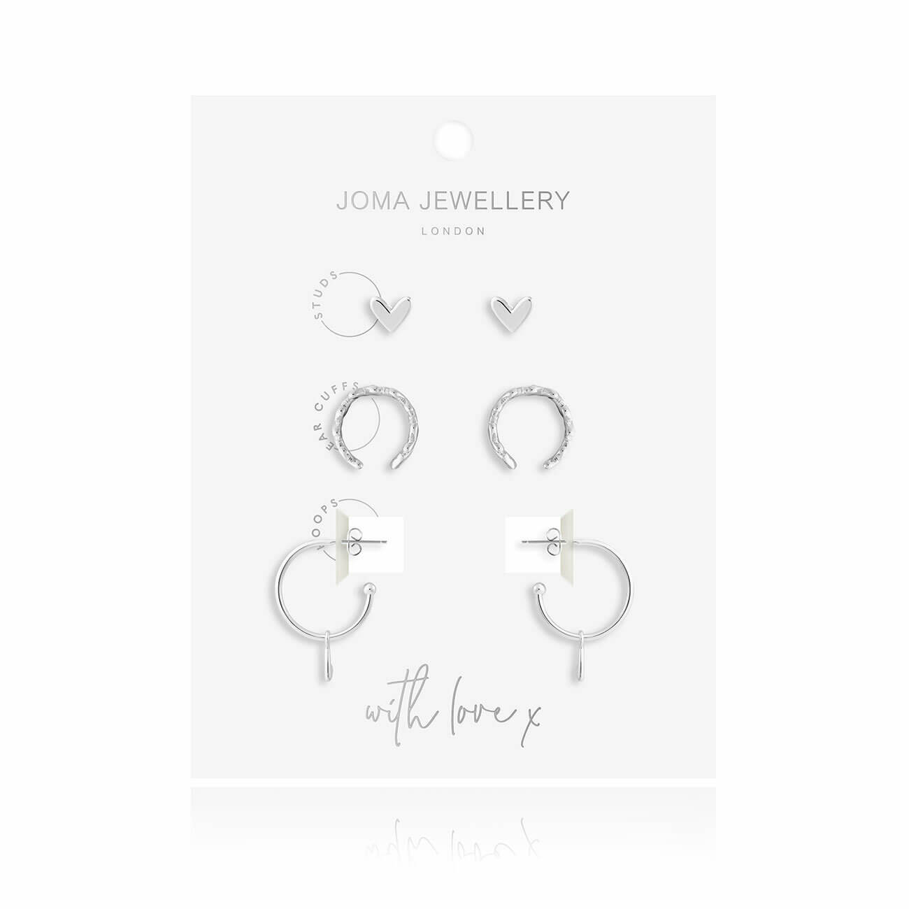 Tahlia Trio | Heart Cuff Pack | Silver | Set Of 3