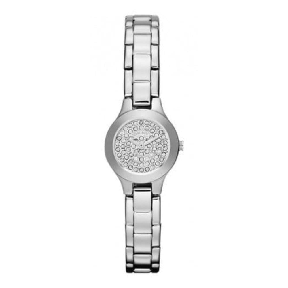 Ladies Petite Stainless Steel Crystalised Dial Watch