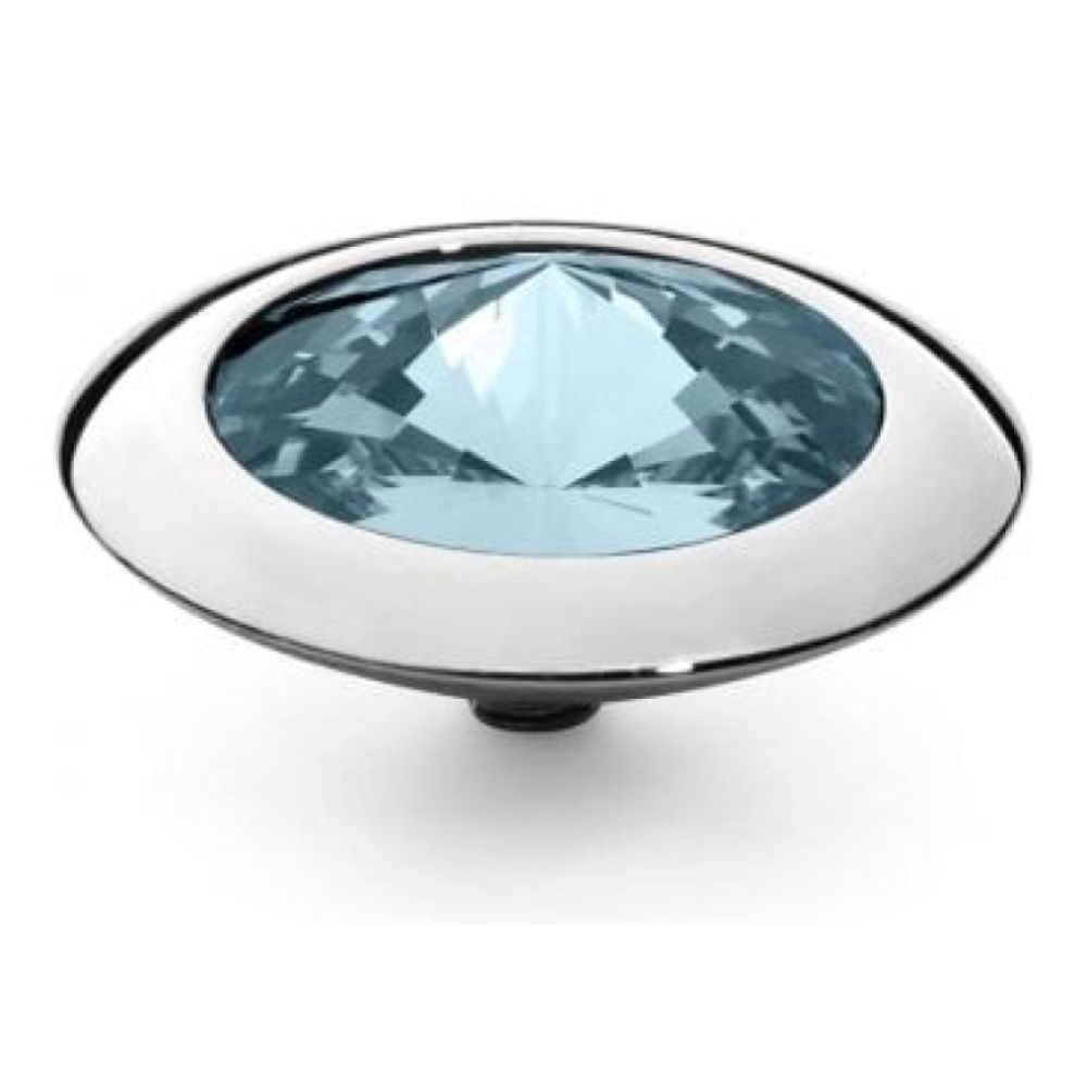 Famosa Silver 16mm Tondo Ring Top Aquamarine