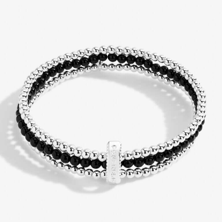 Wellness Stones | Onyx Bracelet | Silver | 17.5cm Stretch