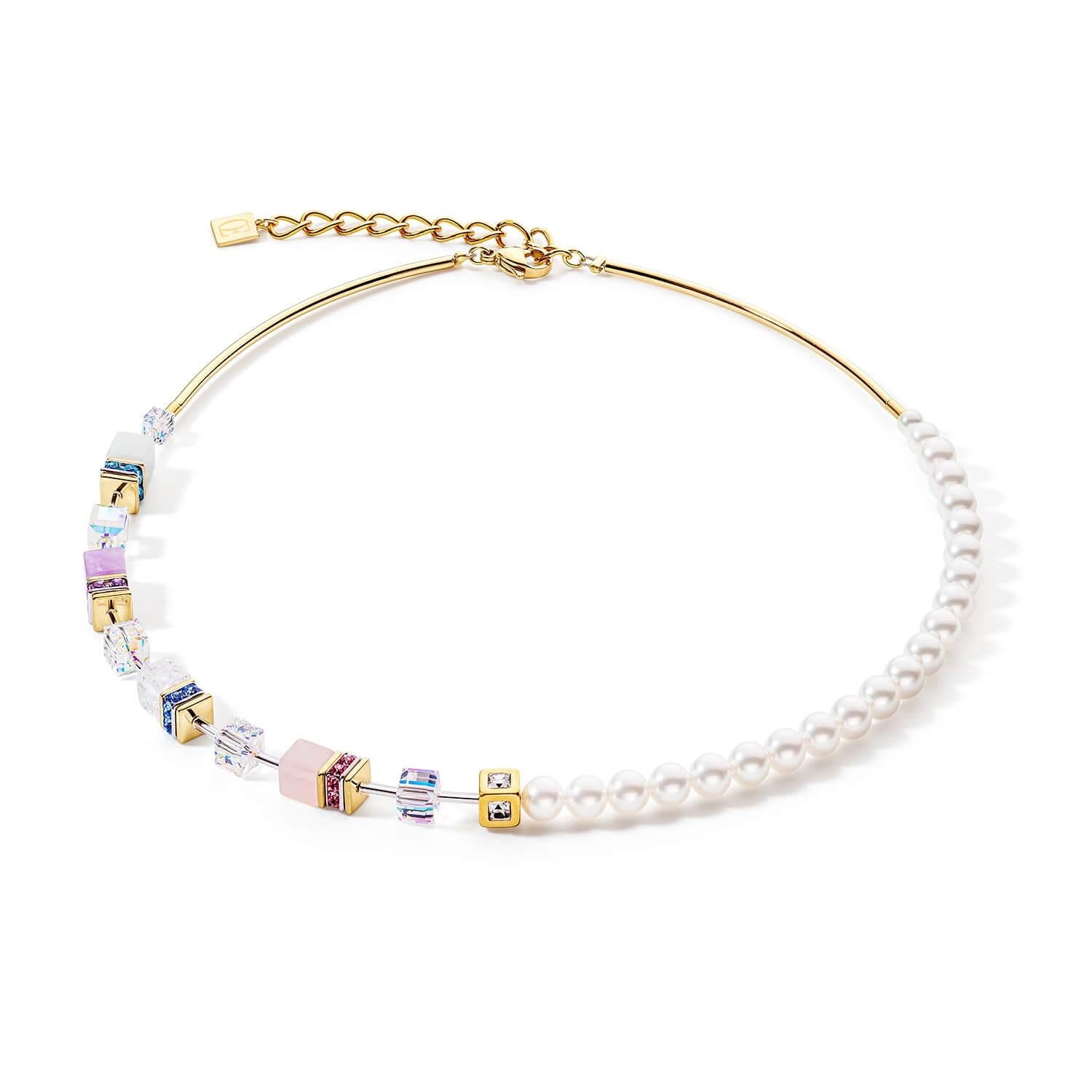 Multicolour Pastel GeoCUBE Pearls Necklace