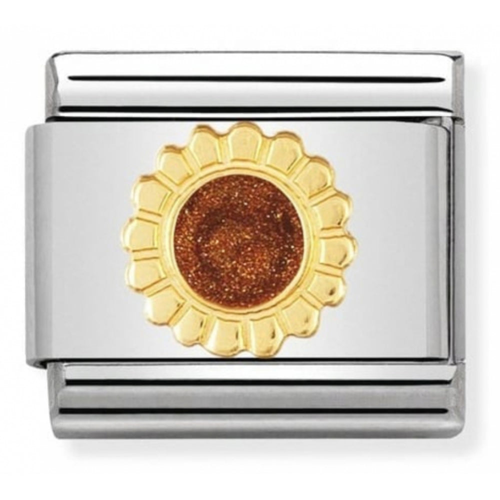 Composable Classic 18k Gold Enamel Sunflower Link