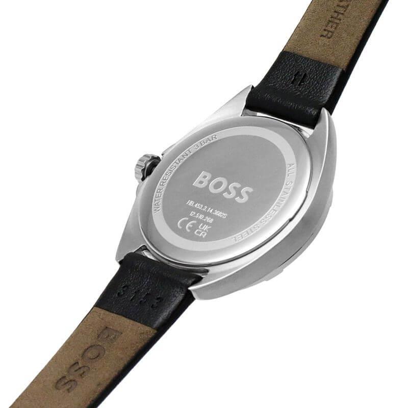 Felina Crystal Set Black Dial & Leather Strap Ladies Watch