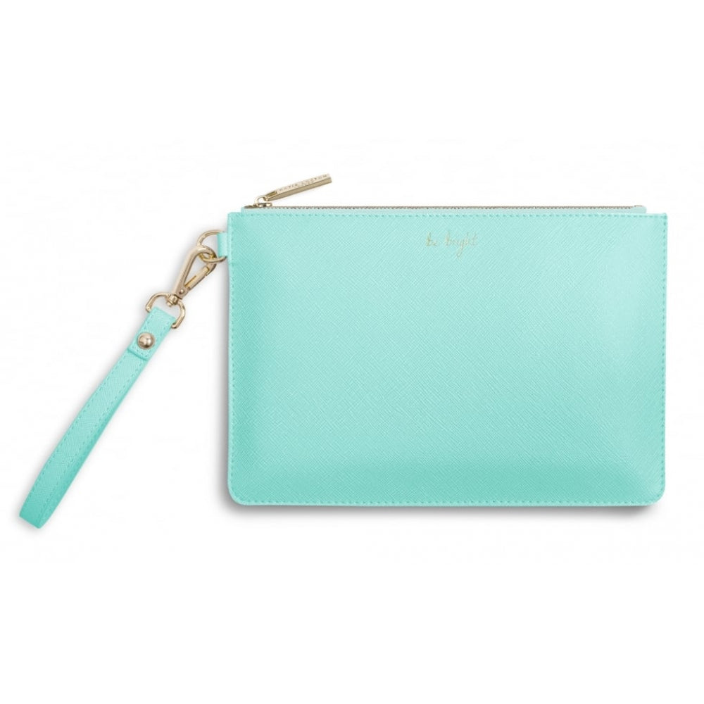 Be Bright / Be Happy Be Bright Be You- Secret Message Pouch - Pale Blue