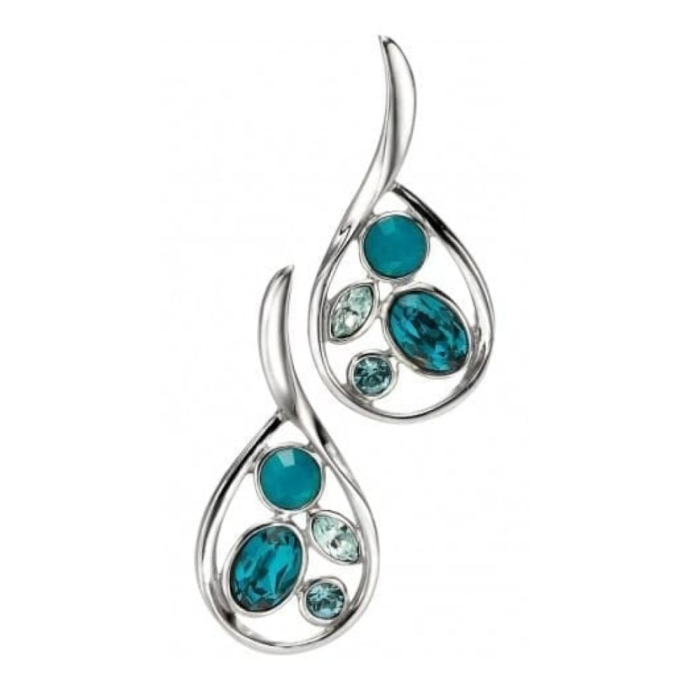 Ladies Blue Swarvoski Crystal Earrings