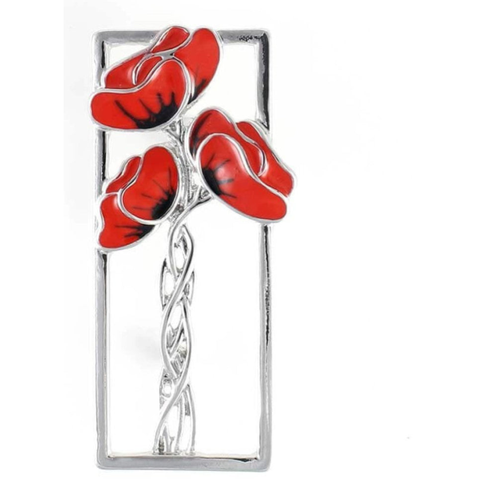 Macintosh Style 3 Poppies Brooch