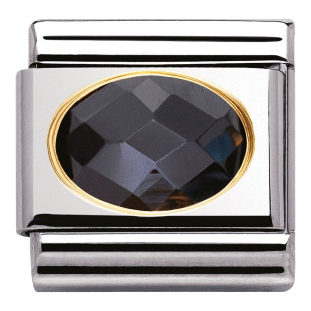 Classic Gold Set Black CZ Link