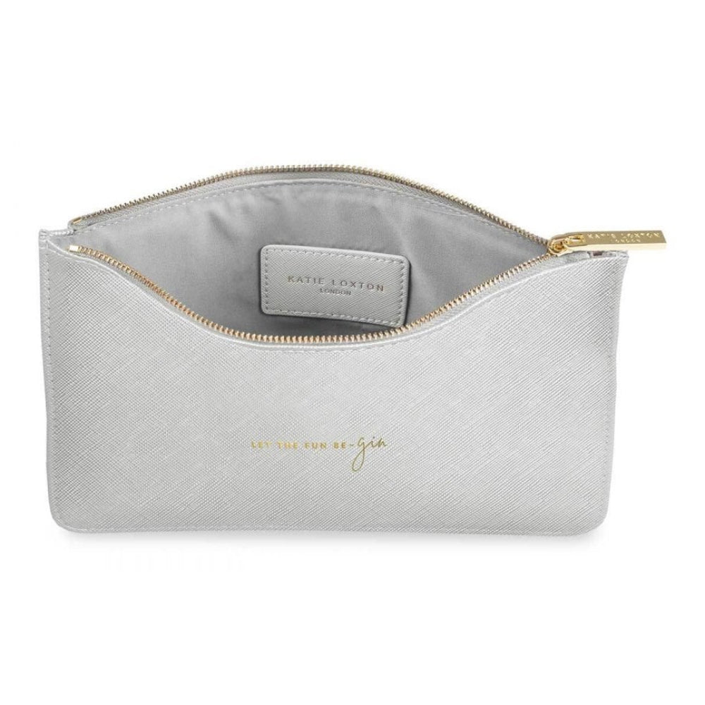 Perfect Pouch | Let The Fun Be-Gin | Metallic Silver