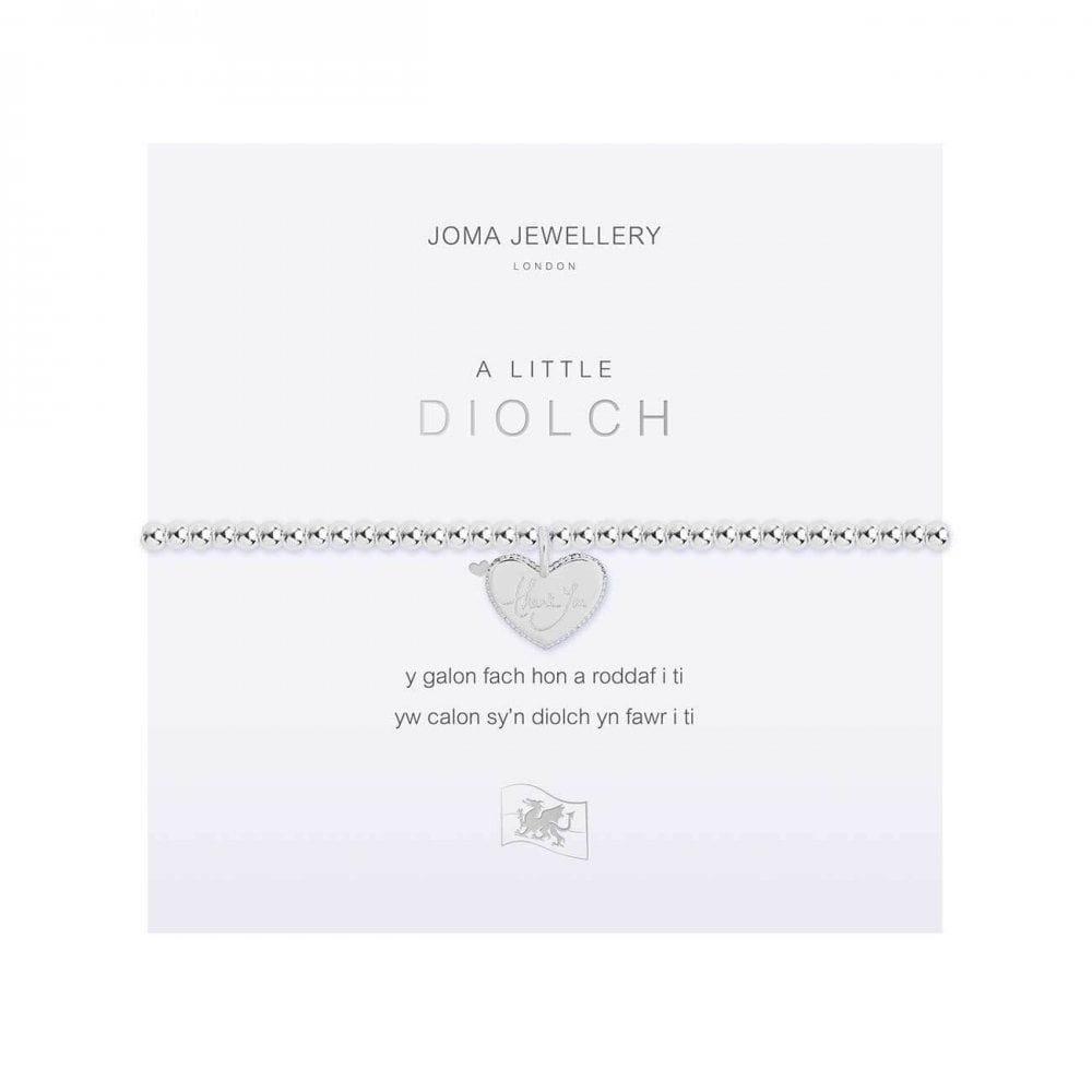 A Little | Thank You (Welsh) | Silver | Bracelet | 17.5cm Stretch