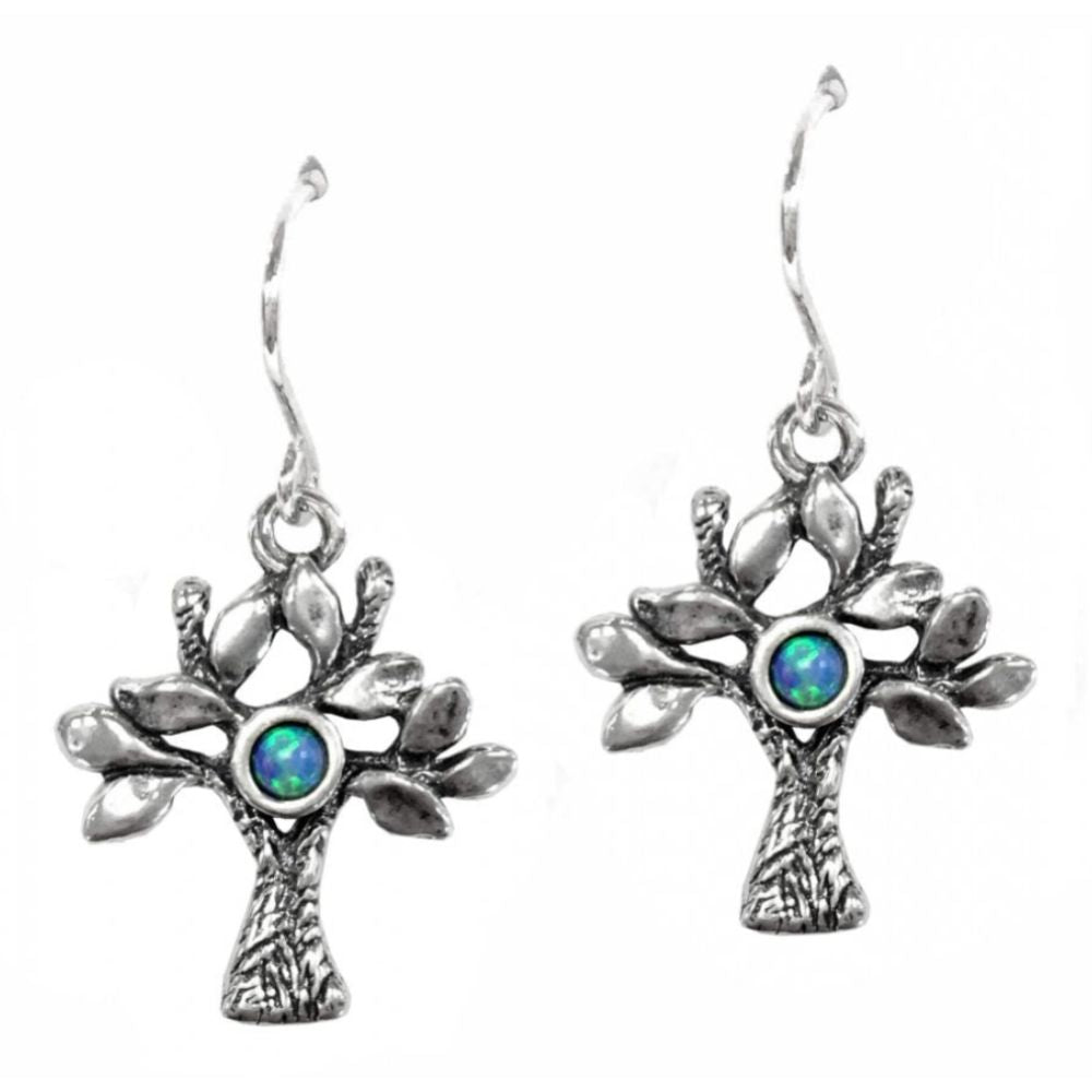 Earrings-Tree of Life With Opal