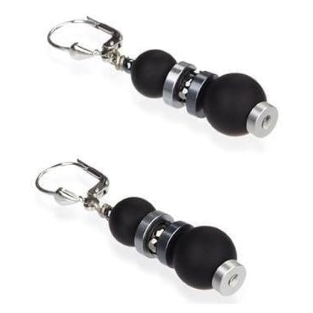 Black Mat Onyx Circular Bead Earrings