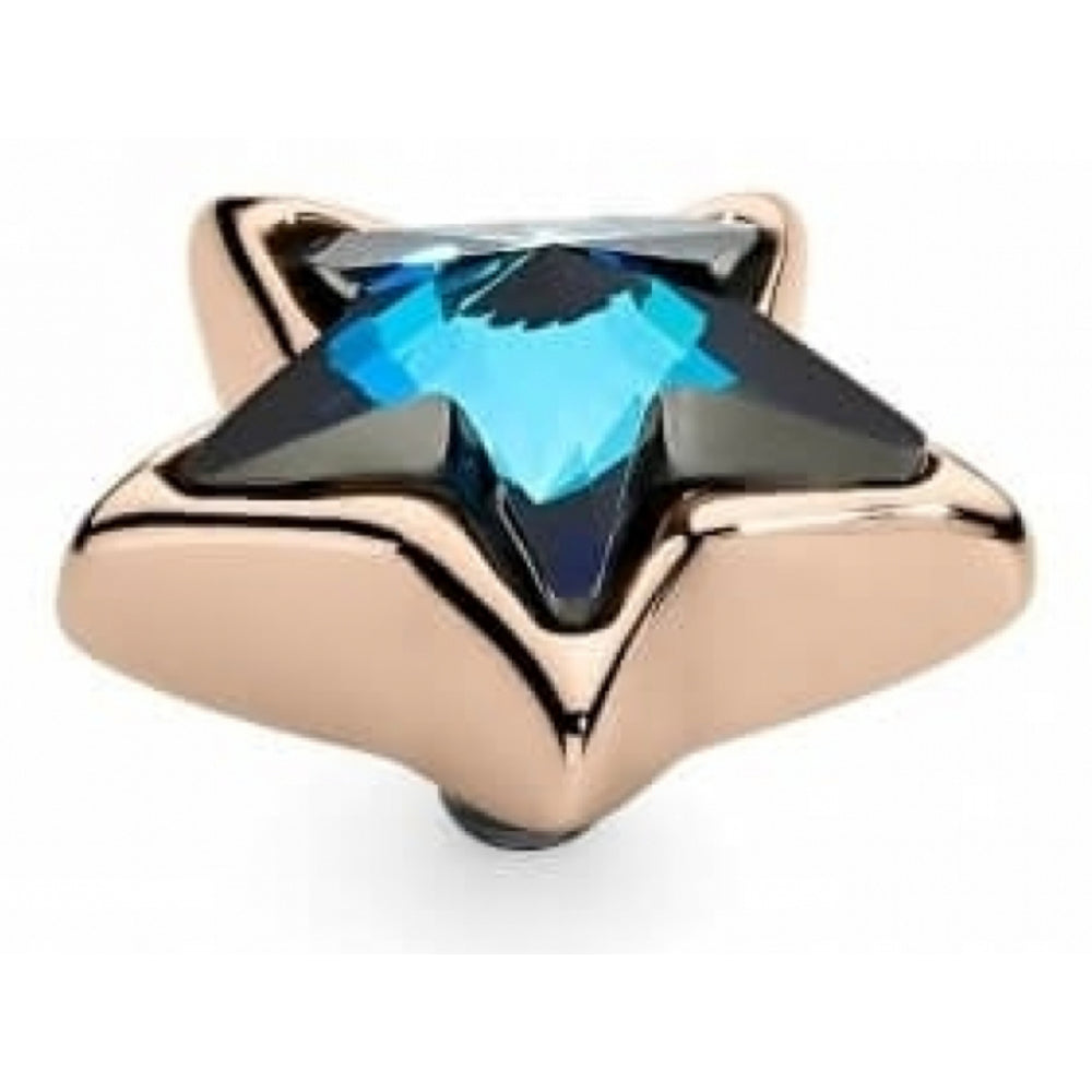 Famosa Bermuda Blue Rose Gold Stellar 13mm Ring Top