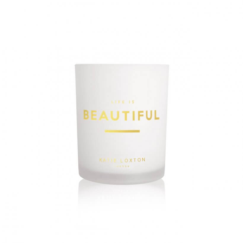 Sentiment Candle | Life Is Beautiful | Grapefruit And Pink Peony