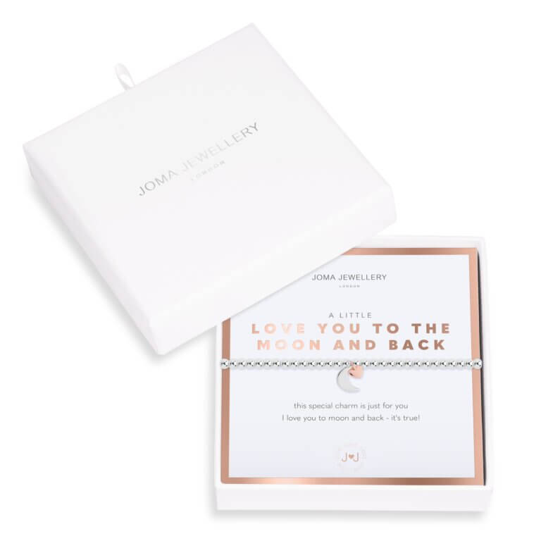 Beautifully Boxed A Littles | Love You To The Moon And Back | Silver | Bracelet | 17.5cm Stretch