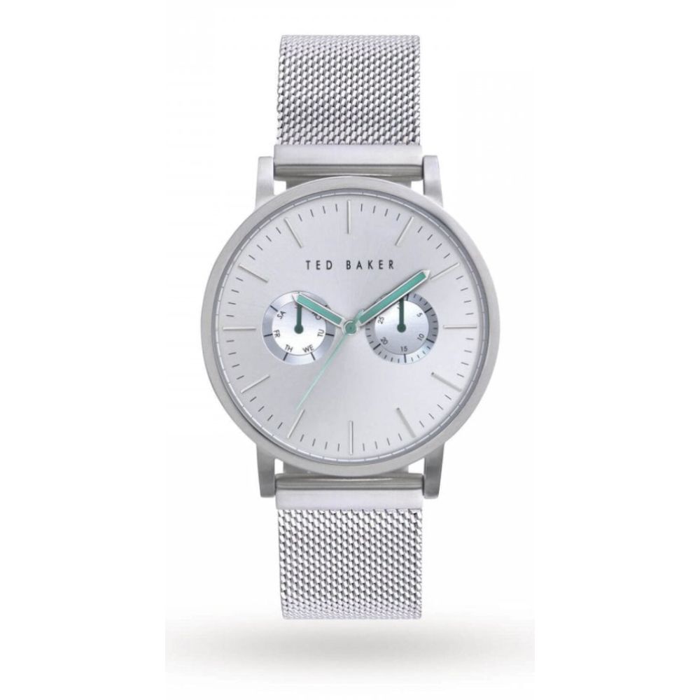 40mm Stainless Steel Case, Silver Dial & Mesh Strap Gents Watch