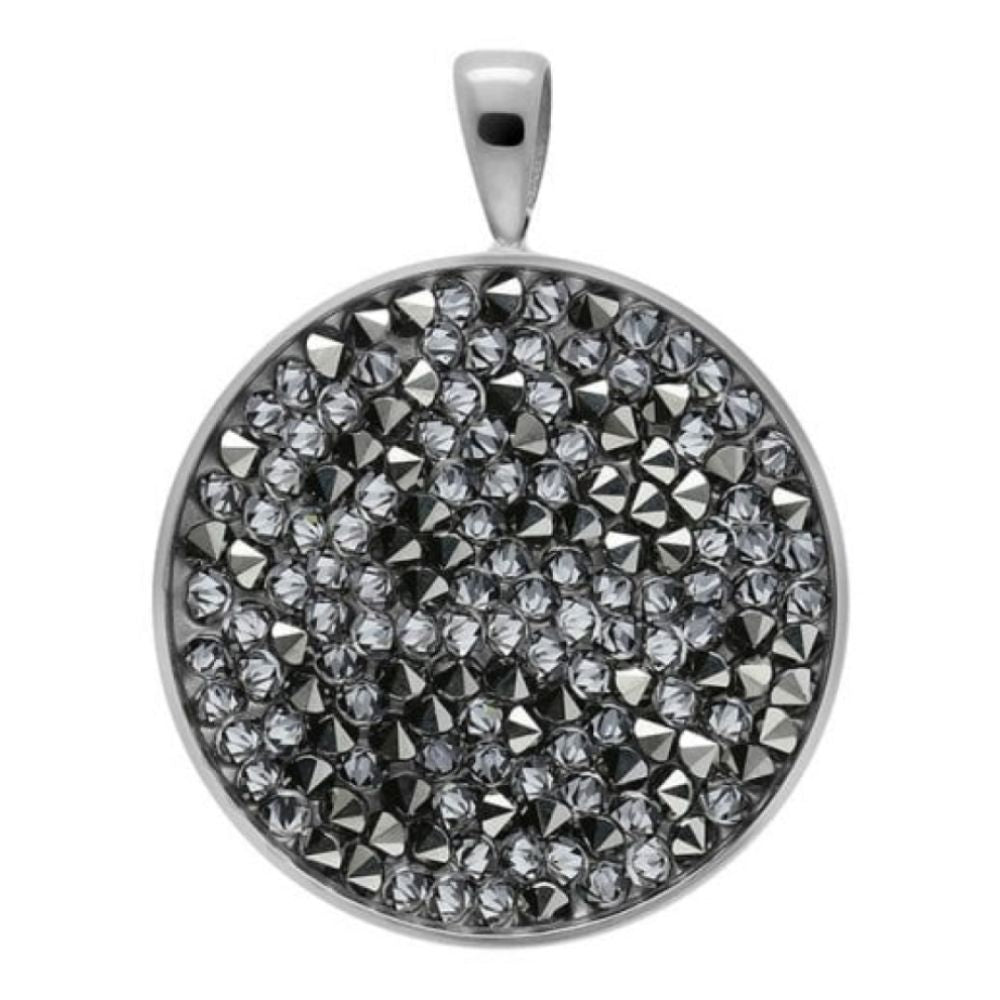 Pendant Tirano Big 25mm Metallic Light Gold Crystals In Silver