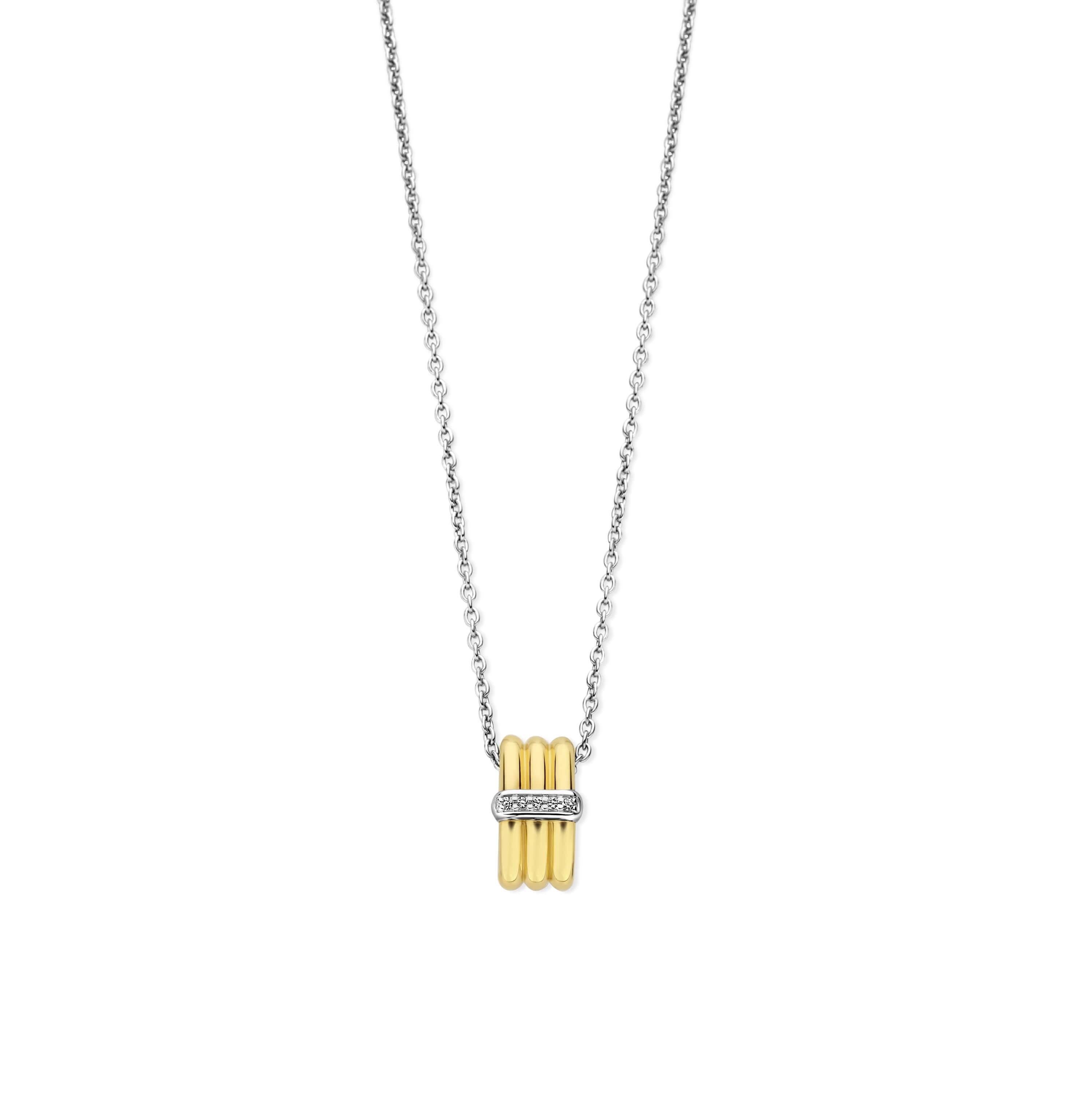 Gold Plated Ring With CZ Pendant Chain Necklace