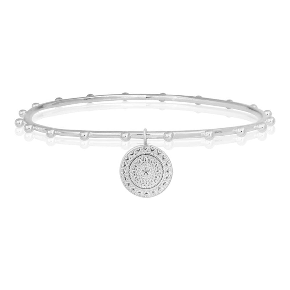 Zaria | Silver Coin Bangle | 6cm Inside Diameter