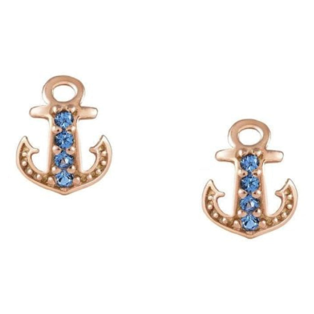 Gioie Rose Gold Plated Earrings And Cubic Colored Zirconia (014_Anchor Rose Gold)