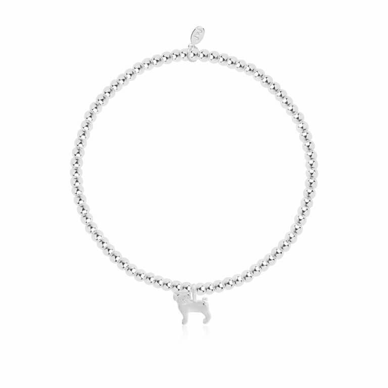 A Little Pugs And Kisses Bracelet - Silver